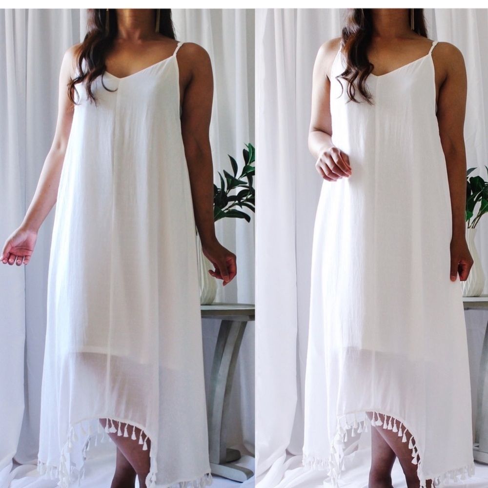 White Sleeveless Maxi Dress